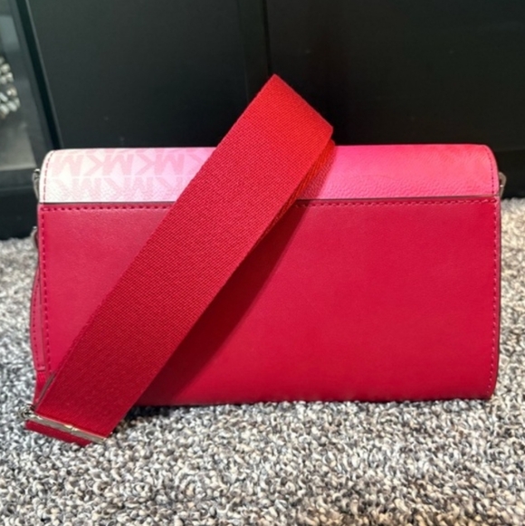 3pc Michael Kors Jet Set Large Ombré Signature Logo Crossbody & Wallet Bundle - Picture 10 of 16